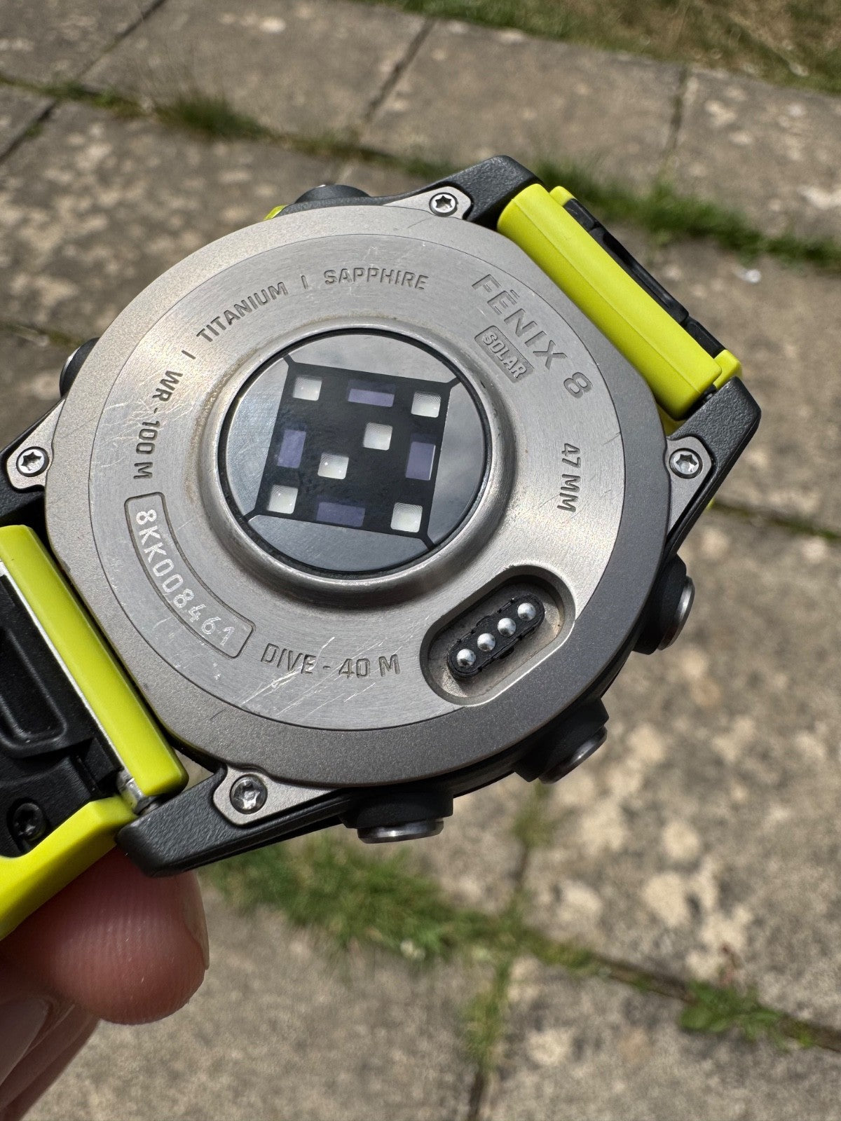 Garmin Fenix 8 Solar Watch | 47mm | Sapphire | Titanium | Amp Yellow