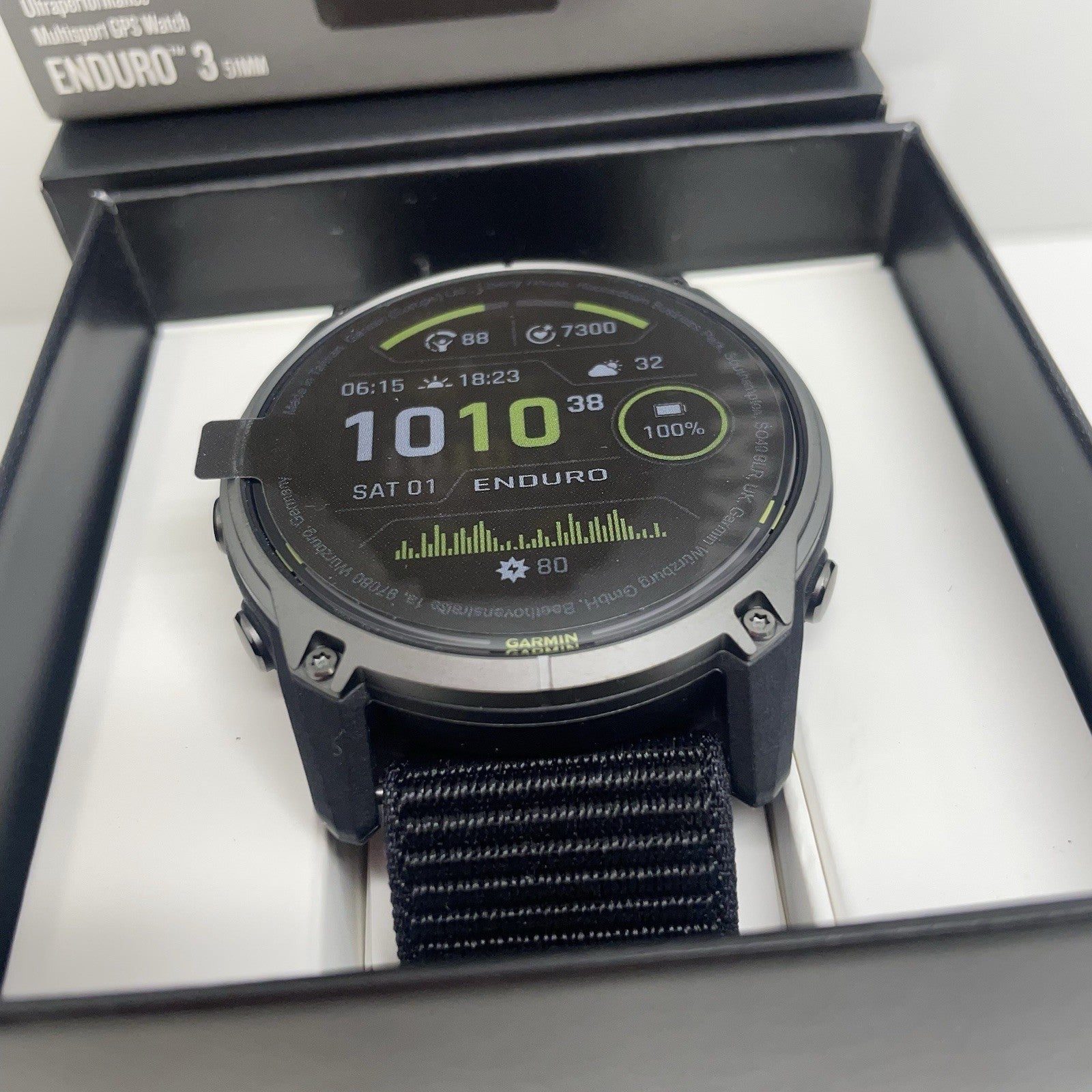 Garmin Enduro 3 Smartwatch 51mm Nylon Strap Open Box 010-0275100