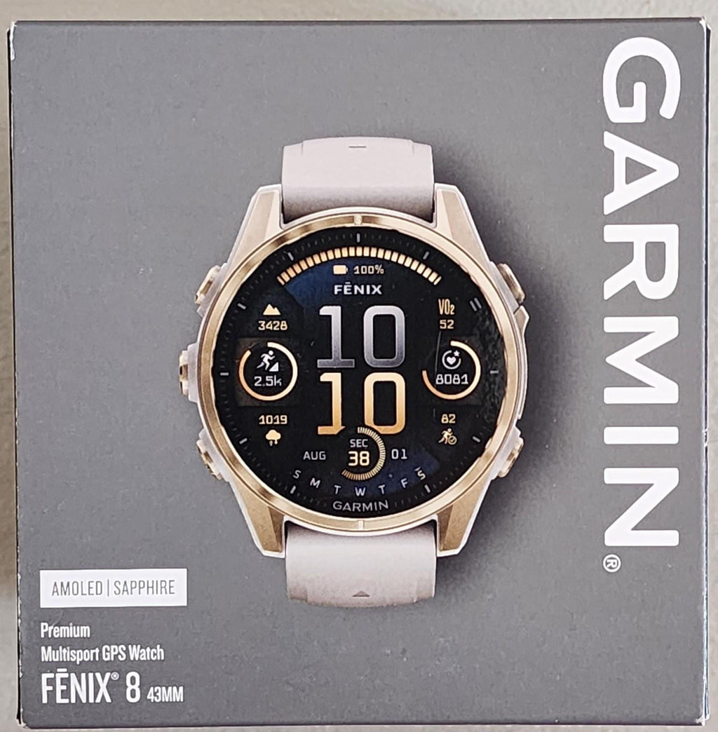 Garmin fenix 8 Soft Gold 43mm Sapphire with Gray and Sandstone Band 010-02903-10
