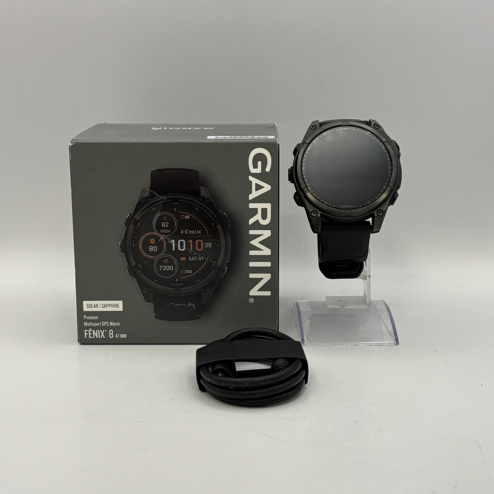 Garmin Fenix 8 Solar Sapphire Edition 47mm Gray (GPS) w/ Pebble Gray Silicone