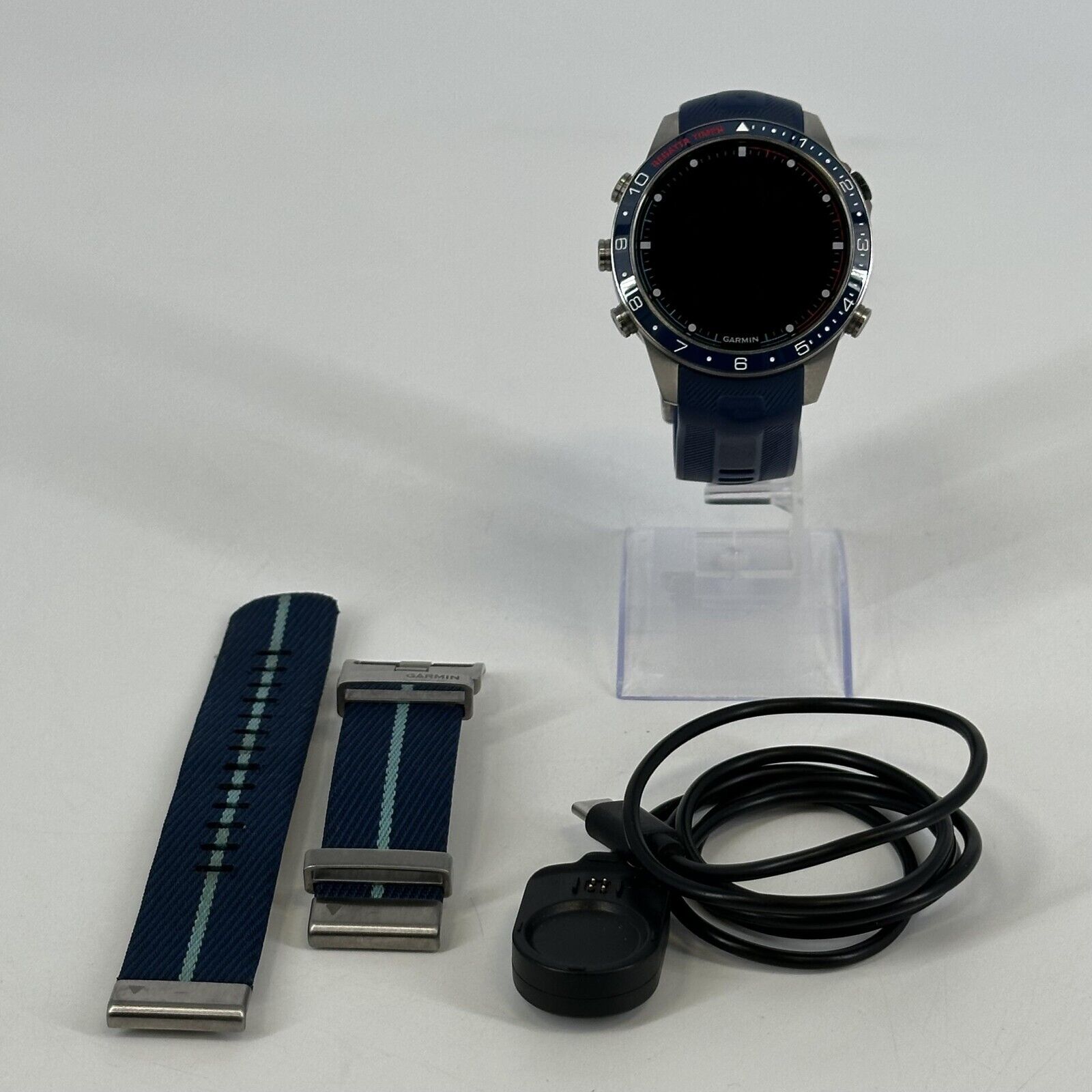 Garmin MARQ Captain (Gen 2) 46mm Silver w/Blue Nylon + Silicone (GPS)